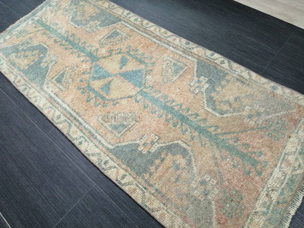 Small Turkish Rug Mini Rug Small Area Rug Turkish Rug Oushak Rug Persian Hand Made Rug Oriental Vintage Rug Door Mat Rug