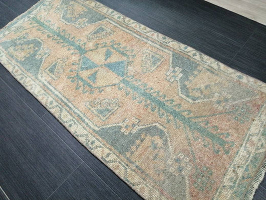 Small Turkish Rug Mini Rug Small Area Rug Turkish Rug Oushak Rug Persian Hand Made Rug Oriental Vintage Rug Door Mat Rug