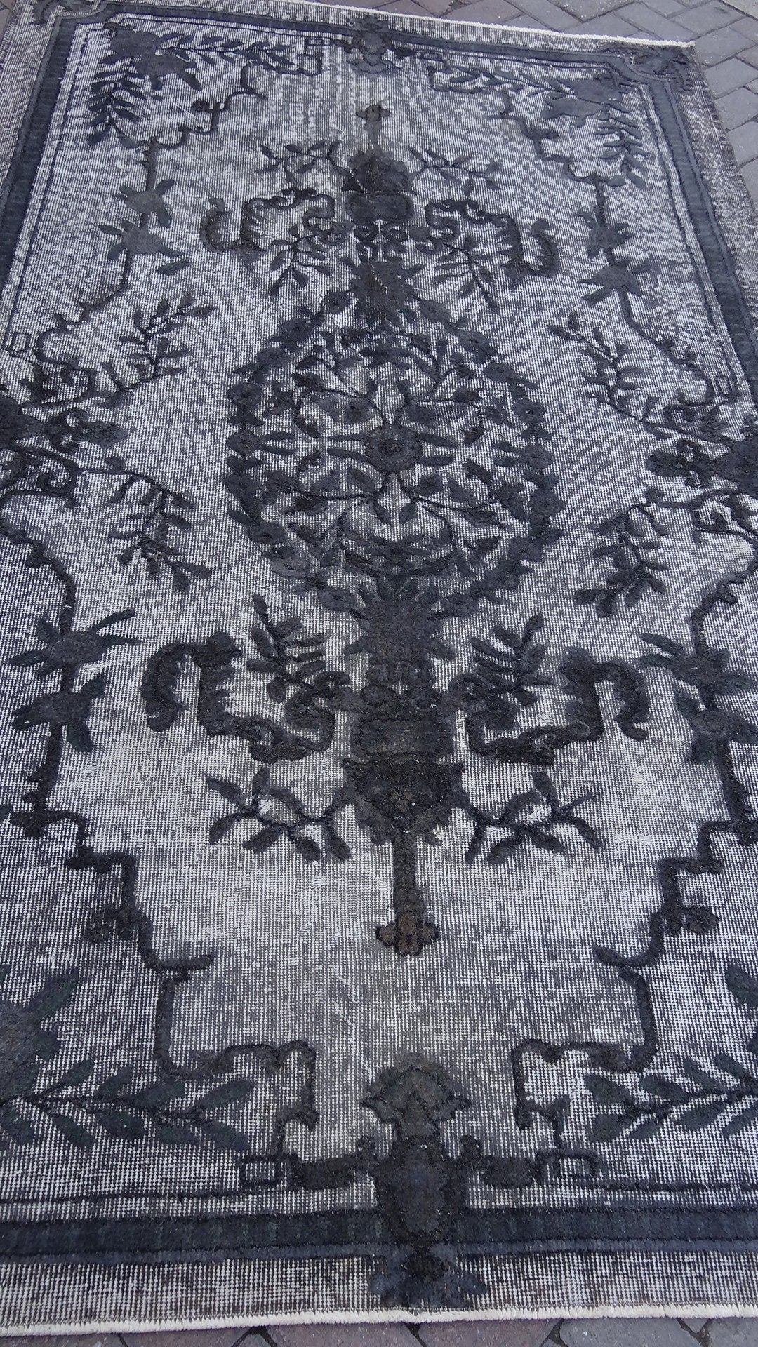 Grey Area Rug Vintage Rug Vintage living room rug Dark wool  Oriental RUG, Turkey Rugs Modern Oushak Rug Modern rug, Vintage Rug Persian