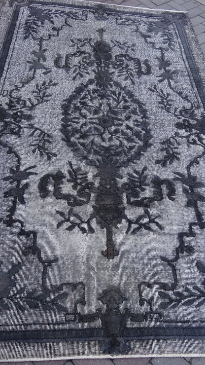 Grey Area Rug Vintage Rug Vintage living room rug Dark wool  Oriental RUG, Turkey Rugs Modern Oushak Rug Modern rug, Vintage Rug Persian