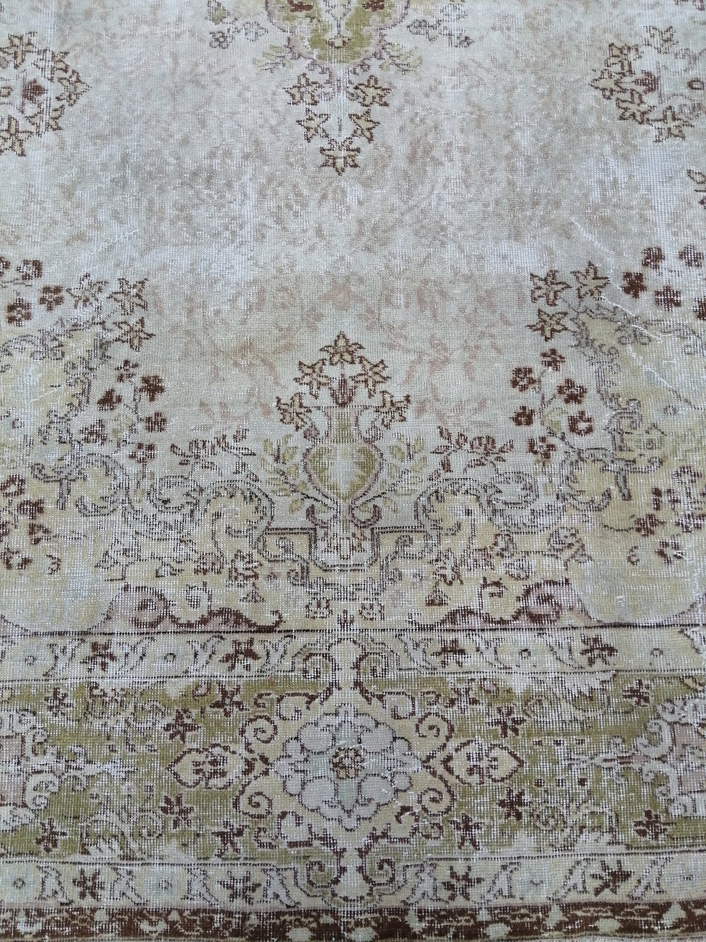 Vintage RUG TURKISH Muted 8.4 x 12.3 Oushak Rug Vintage Oriental Rug Vintage Large Rug Wool Antique Rug Hand Made Rugs Vintage Green Rug