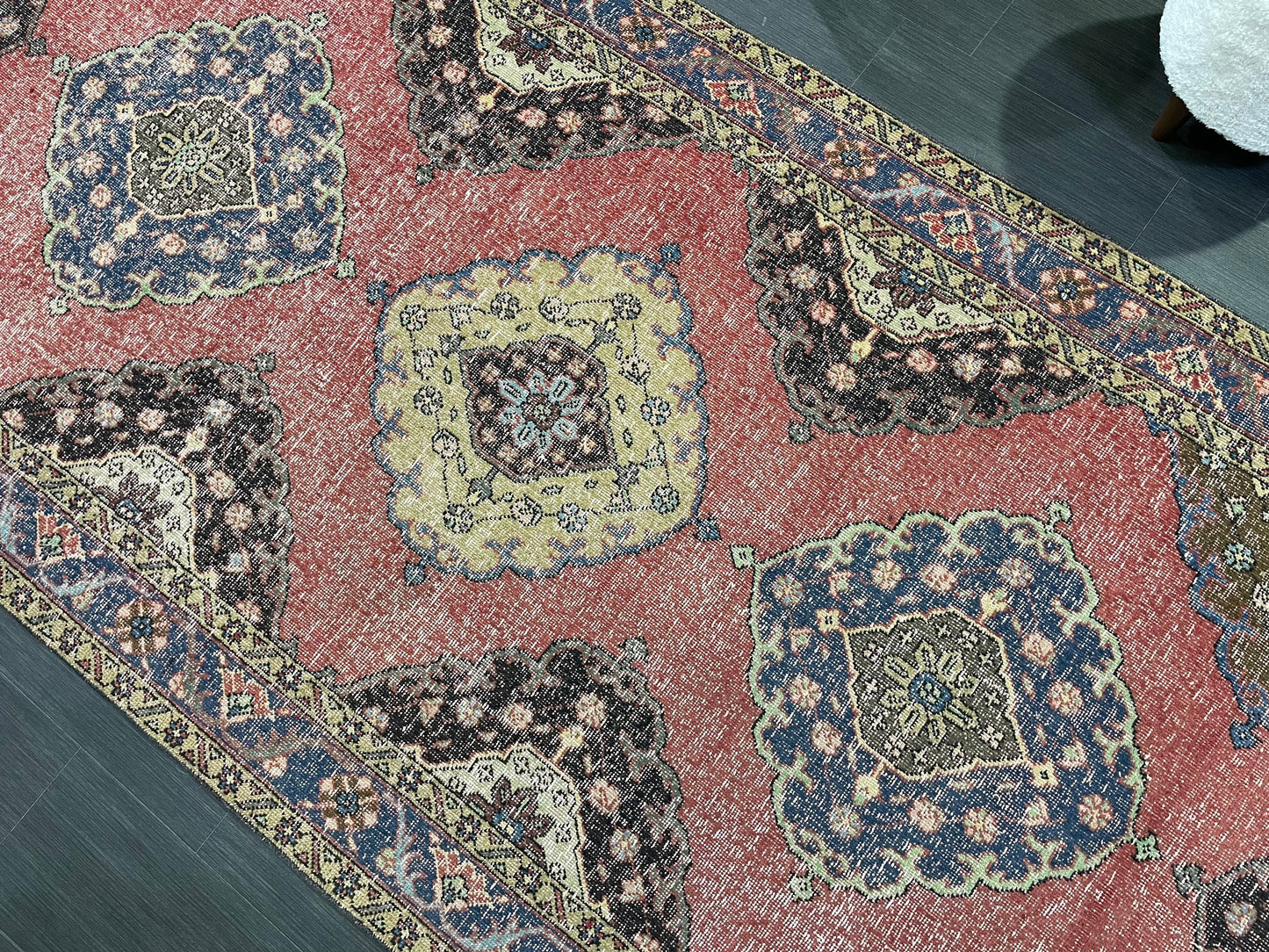 Turkish Runner Rug, Persian Distressed Runner 4.8 x 13.2 Rug, Vintage Runner Rug, Hallway Runner Rug,  Kitchen Runner Rug, Wool Runner Rug