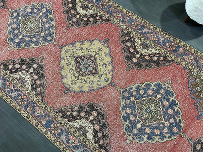 Turkish Runner Rug, Persian Distressed Runner 4.8 x 13.2 Rug, Vintage Runner Rug, Hallway Runner Rug,  Kitchen Runner Rug, Wool Runner Rug