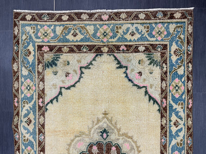 Handmade Oushak 3.5 x 6.7 Rug Handmade Rug Turkish Rug Hand Knotted Rug Muted Turkish Rug, Farmhouse Rug, Vintage Rug, Wool rug