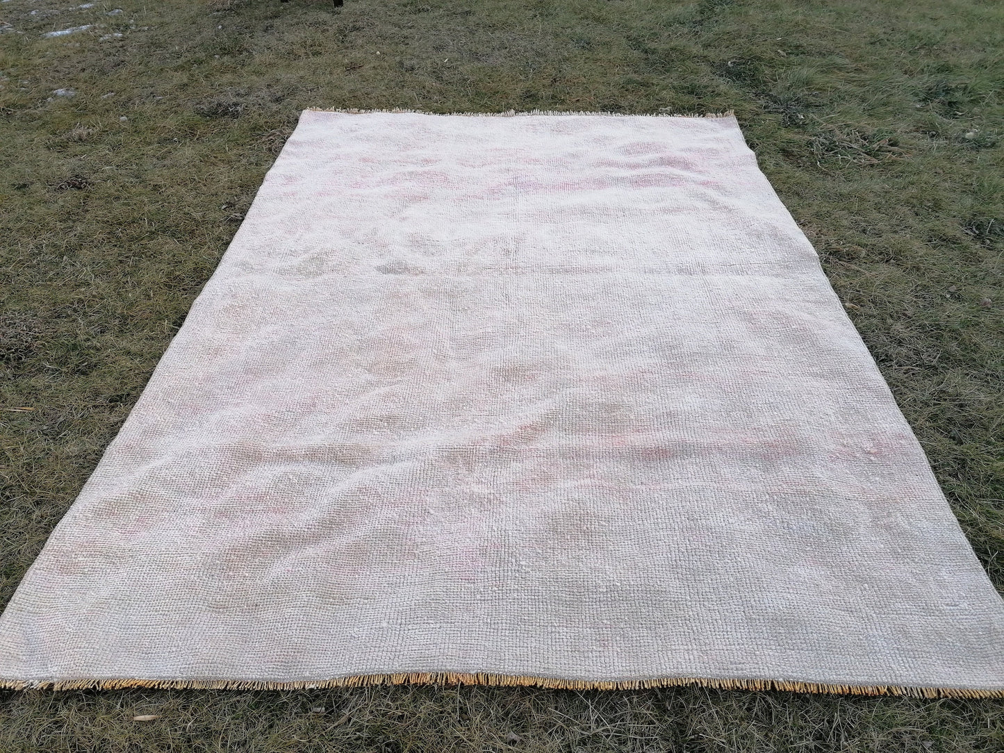 4.6 x 6.3 Turkish rug vintage wool rug turkish rug, vintage anatolian rug, oushak unique handmade rug