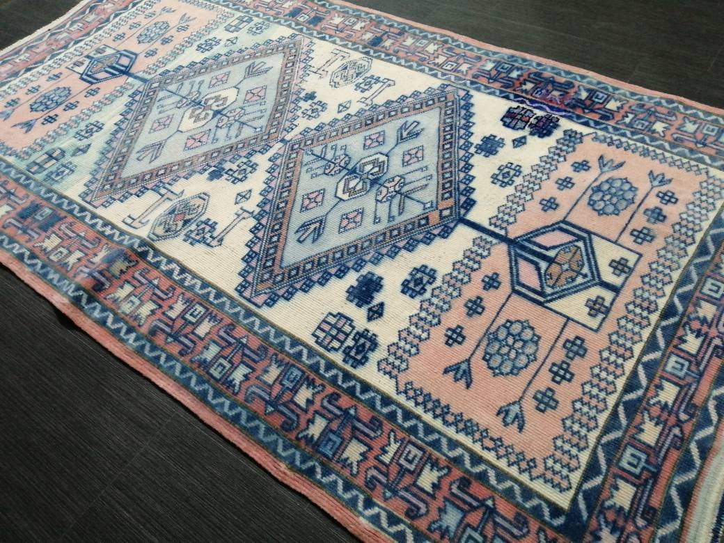 Oriental RUG TURKISH Antique Rug Vintage 5.8 x 3.2 Oushak Rug Vintage Rug Wool Oushak Rug Hand Made Rug Vintage Turkish Rug