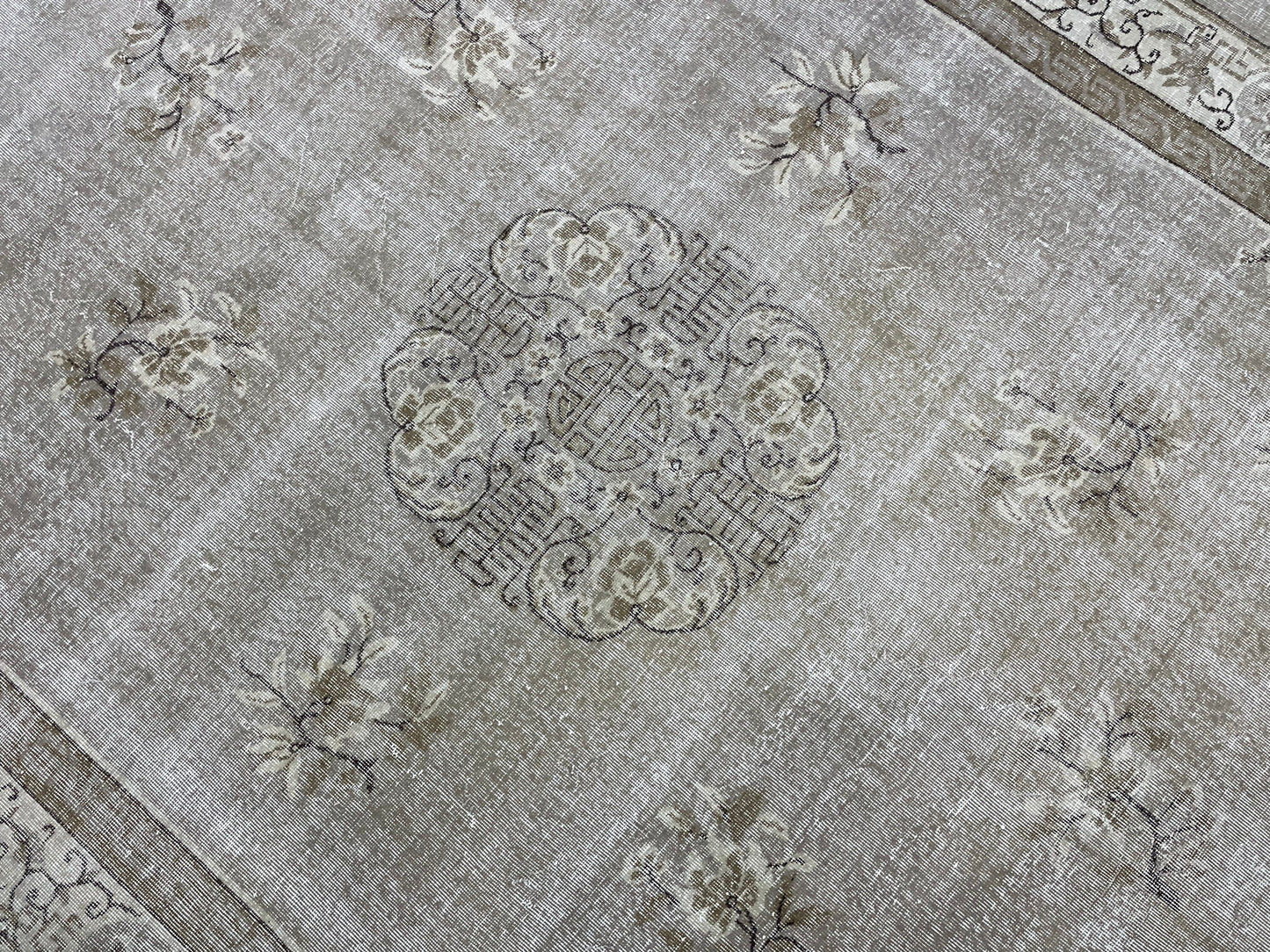 Large Muted Oushak Rug Large Area Antique 8.4 x 12.2 Vintage Turkish Rug Hand Knotted Rug Vintage Handmade Persian Rug