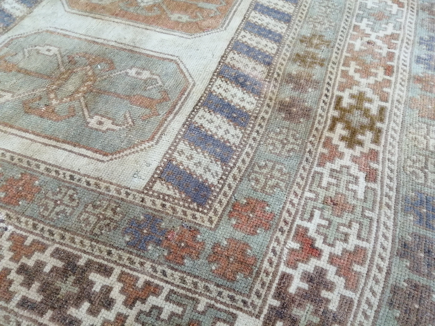 3.9 x 7 OUSHAK RUG TURKISH Oushak Rug Vintage Oushak Runner Rug 4x7 Vintage Runner Rug Wool Oushak Rug Hand Made Rugs Vintage Turkish Rug