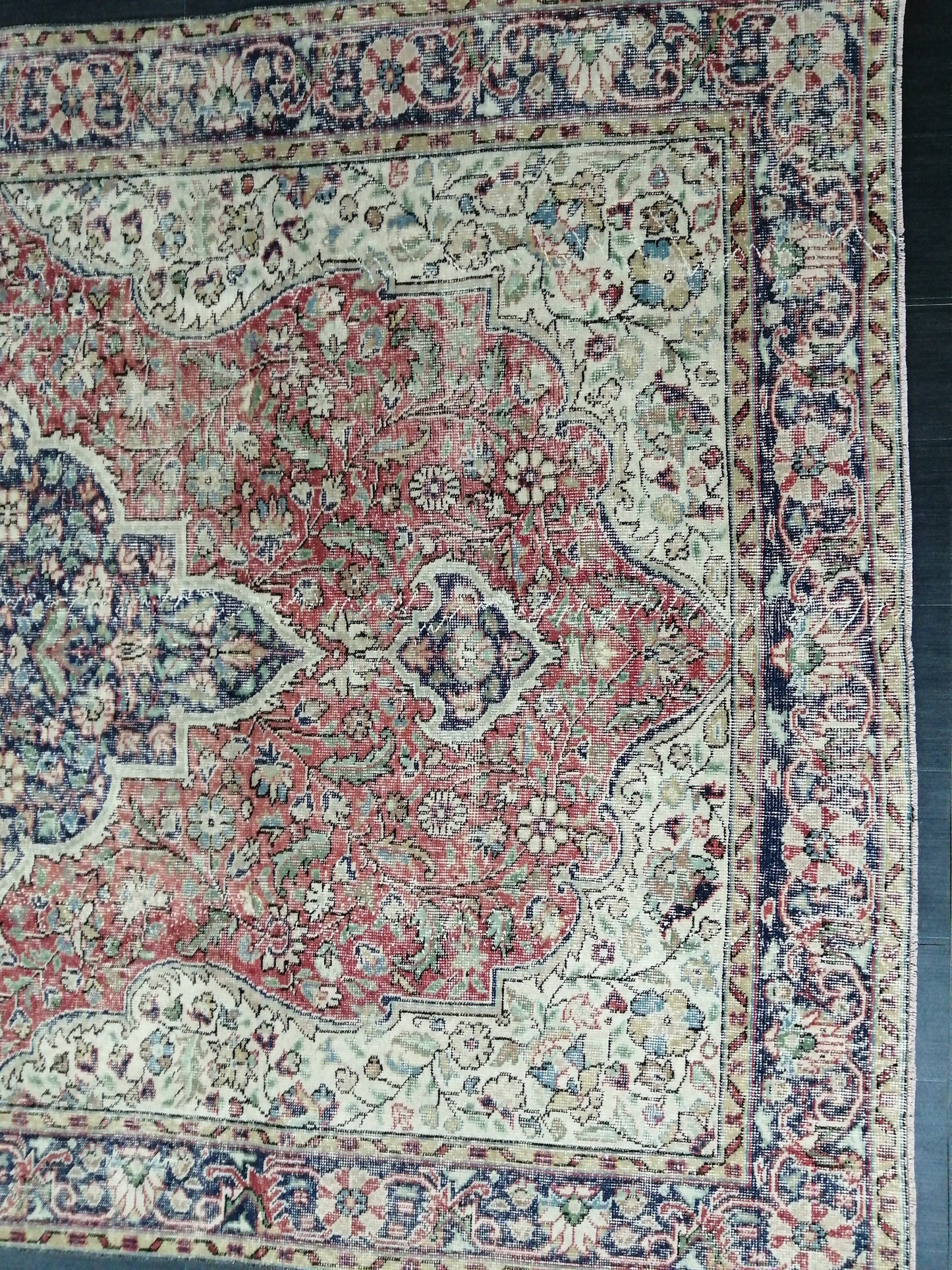 Vintage Rug 6.6 x 10.3 Turkish  Rug, Distressed Rug Oushak Rug Oriental Rug Antique Rug