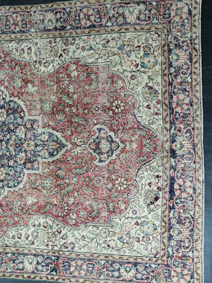 Vintage Rug 6.6 x 10.3 Turkish  Rug, Distressed Rug Oushak Rug Oriental Rug Antique Rug