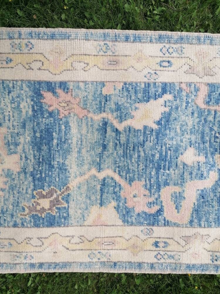Oushak runner rug 2'10x14'3 turkish new production oushak  runner rug, hallway runner  kitchen runner, handmade wool rugs