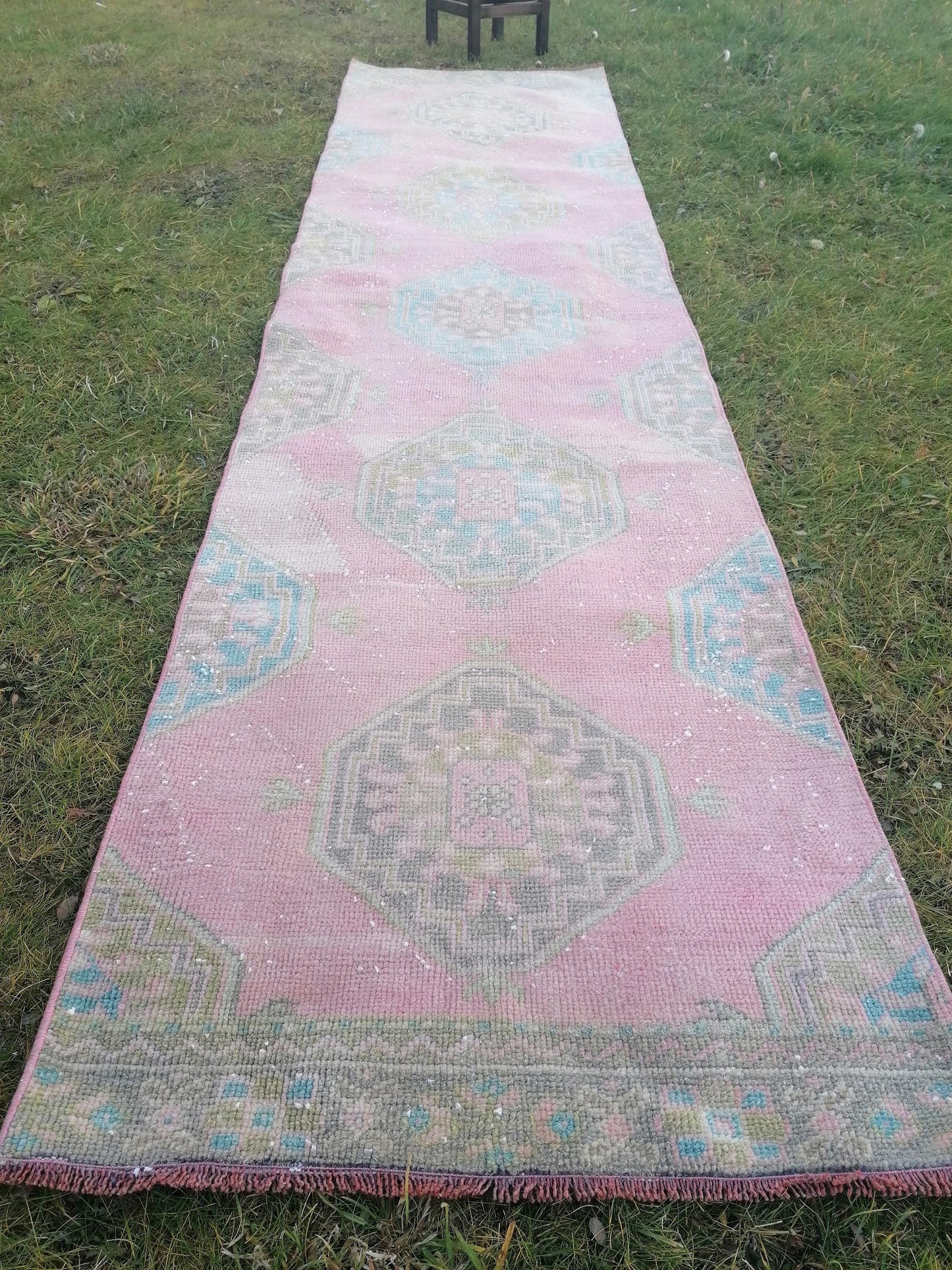 Turkish runner 10'2x2'7 vintage runner, kitchen runner rug,oushak runner rug, hallway runner