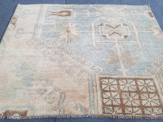 Turkish  small rug vintage rug vintage oushak rug unique hand made rug kitchen rug bohemian rug traditional turkish decor