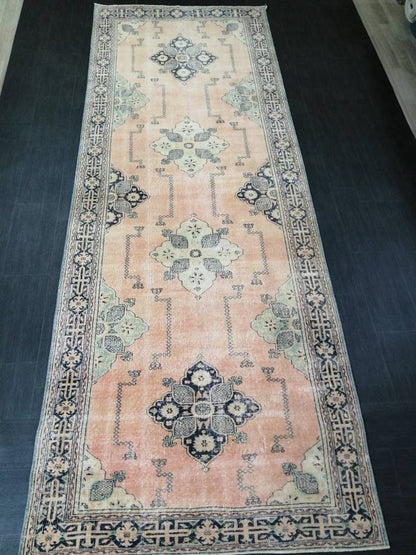 4.7 x 13.2, Oriental Runner, Oushak Runner Rug, Turkish Runner Rug, Vintage Runner Rug, Hallway Runner Rug Kitchen Runner Rug Wool Runner