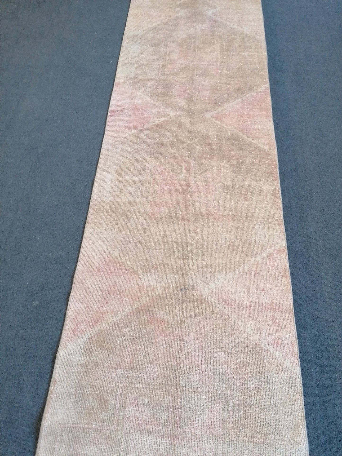 3x12 runner rug,vintage rug,knotted oushak rug,hallway handmade runner