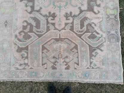 Oushak turkish rug 6x8'10 vintage anatolian rug,unique hand made bohemian rug