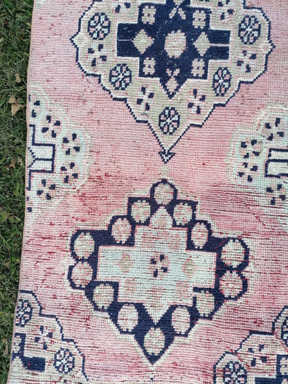 11x2'7 oushak turkish runner rug, vintage turkish runner rug, oushak vintage runner ,vintage rug,kitchen runner rug, vintage anatolian rug