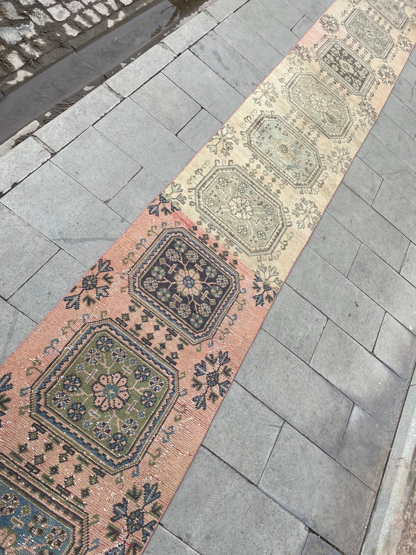 Muted Vintage Staircase Runner Rug 2.5 x 27 Extra Long TURKISH Runner Rug Vintage Runner Rug Distressed Runner Rug  Runner Handmade Runner