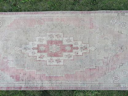 Handmade wool runner rug 2'11x9'9 vintage runner rug, turkish wool runner rug,hallway runner, kitchen runner rug, bohemian rug