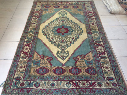 Turkish Rugs,  Oushak Rug, Hand Knotted Rug, Wool Persian Rug,Handmade Rug, Wool Turkish Rug, Vintage Farmhouse Rug, Vintage Rug, Floor Art