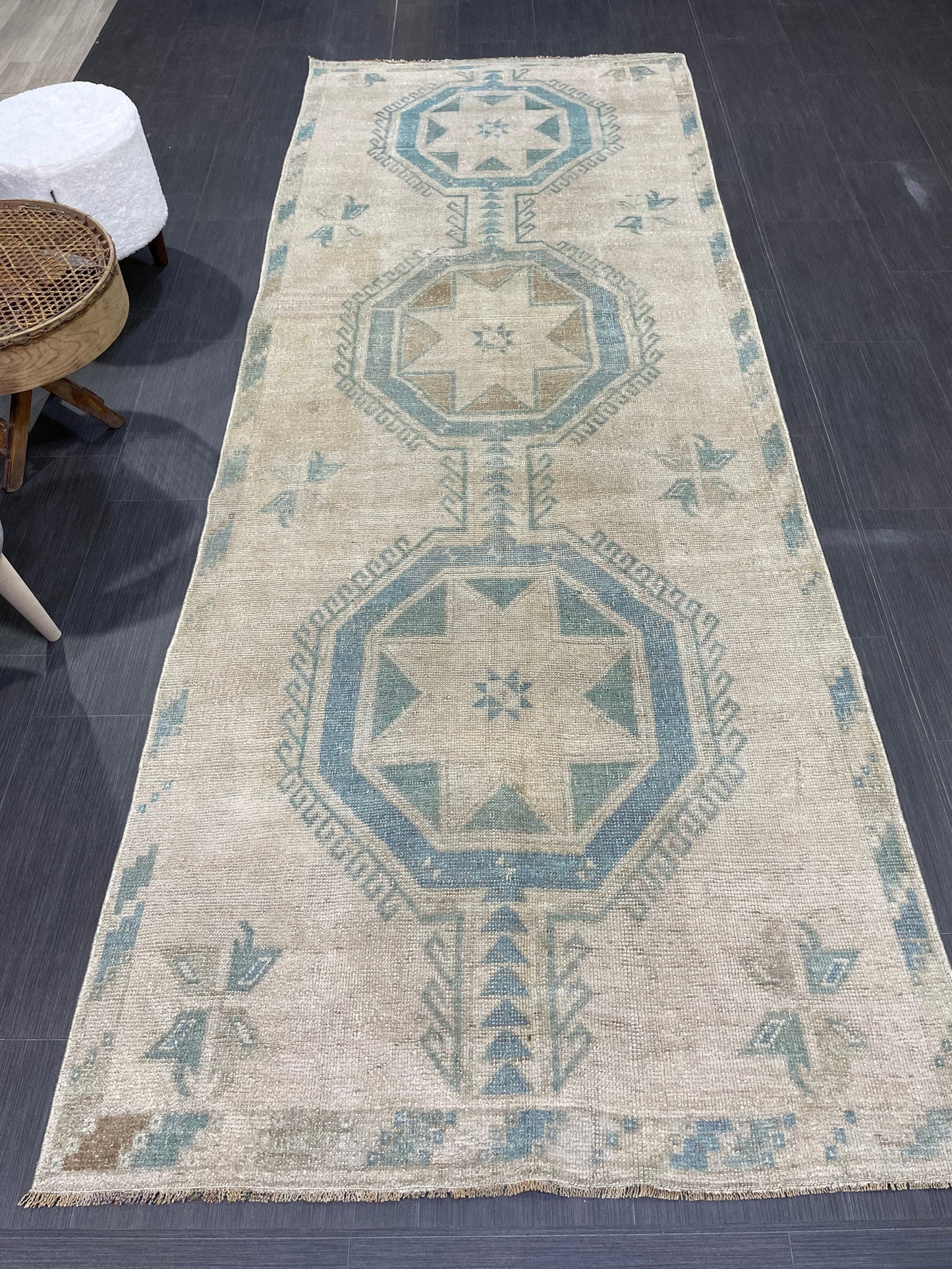 Antique Runner Rug, Vintage 3.7 x 10 Runner Rug, Persian Runner, Handmade Runner Rug, Turkish Runner Rug, Kitchen Runner, Hallway Runner