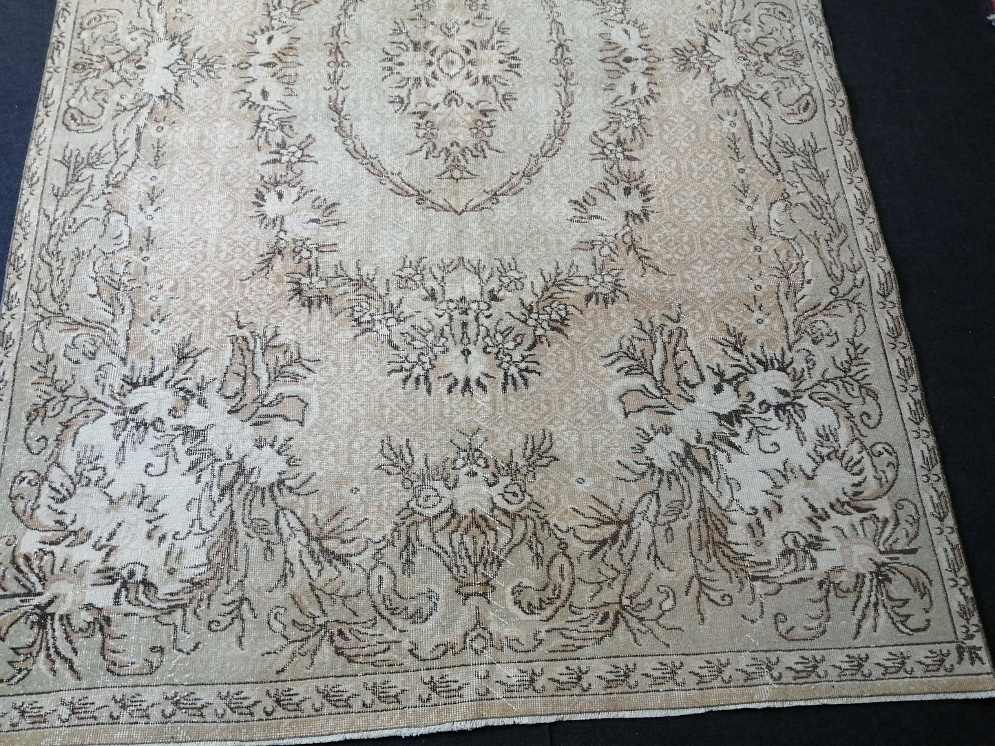 6.7 x 10.2 OUSHAK RUG TURKISH Oushak Rug Vintage Oushak Runner Rug Vintage Runner Rug Wool Oushak Rug Hand Made Rugs Vintage Turkish Rug