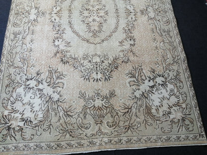 6.7 x 10.2 OUSHAK RUG TURKISH Oushak Rug Vintage Oushak Runner Rug Vintage Runner Rug Wool Oushak Rug Hand Made Rugs Vintage Turkish Rug