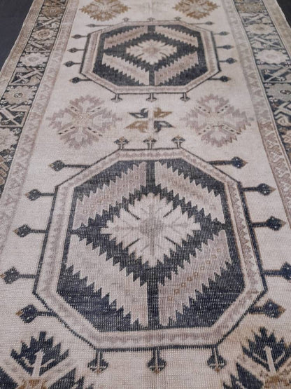 Muted Runner Rug Muted Turkish Runner Rug Vintage 4.5 x 13 Runner Rug Hallway Runner Rug Kitchen Runner Rug Oriental Runner Rug Wool Runner
