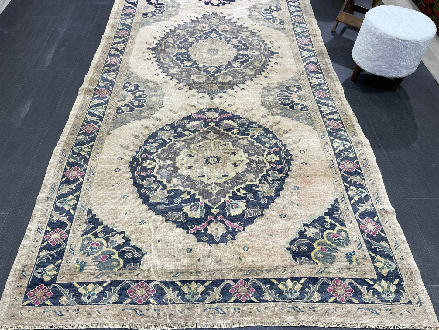 Vintage Oushak 5 x 11 Rug Wool Hand Knotted Rug Handmade Rug Antique Rug Old Rug Authentic Oushak Rug Fun Rug one of a kind rug