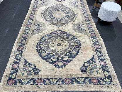 Vintage Oushak 5 x 11 Rug Wool Hand Knotted Rug Handmade Rug Antique Rug Old Rug Authentic Oushak Rug Fun Rug one of a kind rug