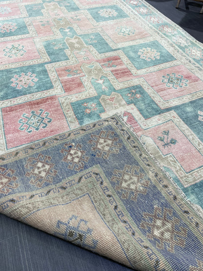 TURKISH Oushak Rug, Vintage Oushak 5 x 11 Rug Wool Hand Knotted Rug Handmade Rugs, Authentic Oushak Rug Fun Rug one of a kind rug