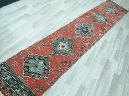 11.6 X 2.4 Oushak Runner Rug Turkish Runner Rug Vintage Runner Rug Hallway Runner Rug Kitchen Runner Rug Wool Runner Rug Wool Oushak Rug