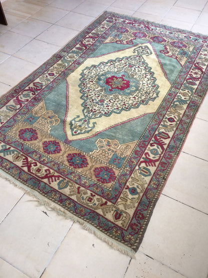 Turkish Rugs,  Oushak Rug, Hand Knotted Rug, Wool Persian Rug,Handmade Rug, Wool Turkish Rug, Vintage Farmhouse Rug, Vintage Rug, Floor Art