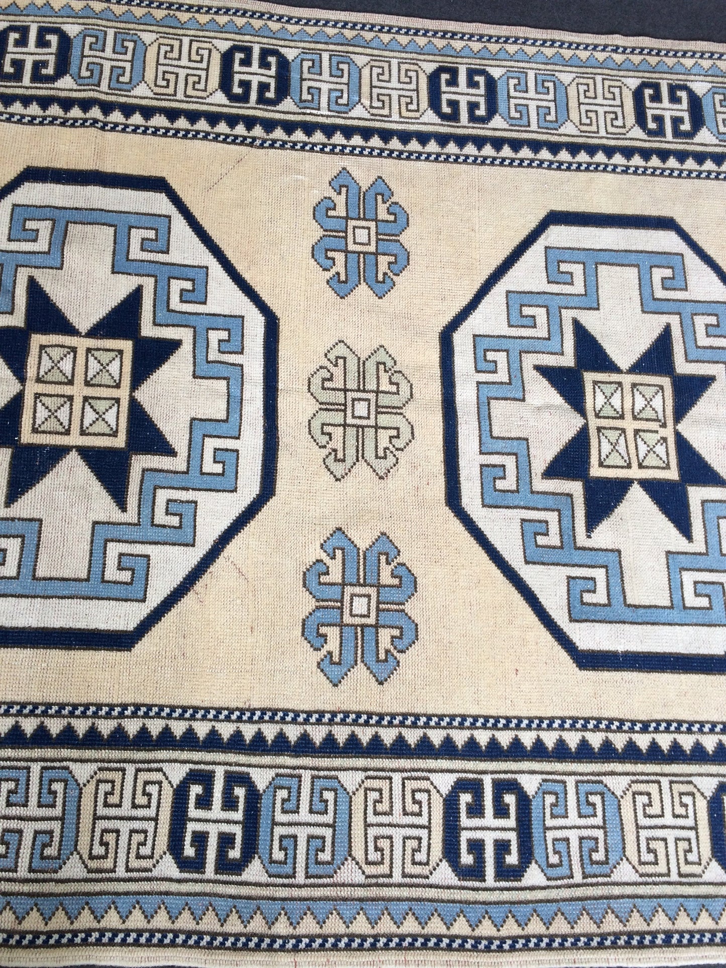 Blue Turkish Rug Large Area Rug OUSHAK RUG Pastel 5.4 x 8 Vintage Rug Blue Oriental Rug Muted Rug Boho Rug Persian Wool Rug TRADITIONAL Rug