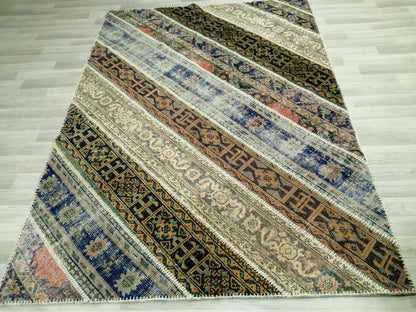 Patchwork Rugs, Hand Made Rug, Oushak Rug, Rustic Rug, Bohemian Rug, Rug Runner, Turkish Rug, Farmhouse Rug, Vintage Rug, Wool rug