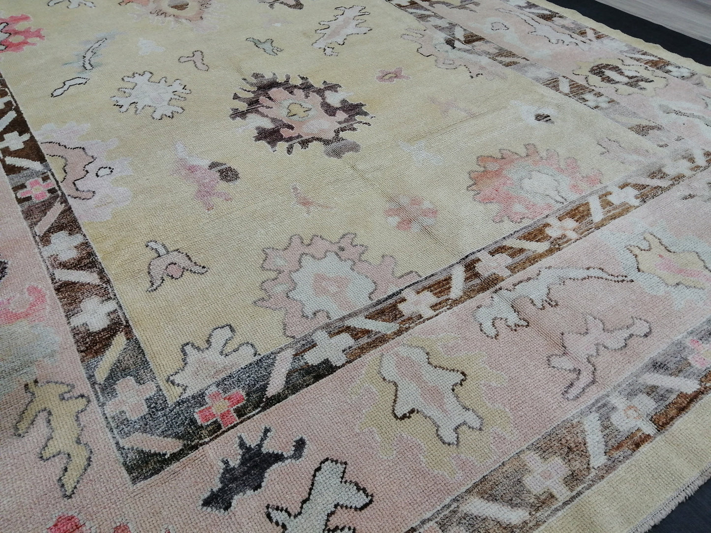 Vintage OUSHAK RUG, 12.6 x 8.6 Oushak Rug, Vintage Oushak Rug Wool Oushak Rug Hand Made Rugs, Authentic Oushak Rug