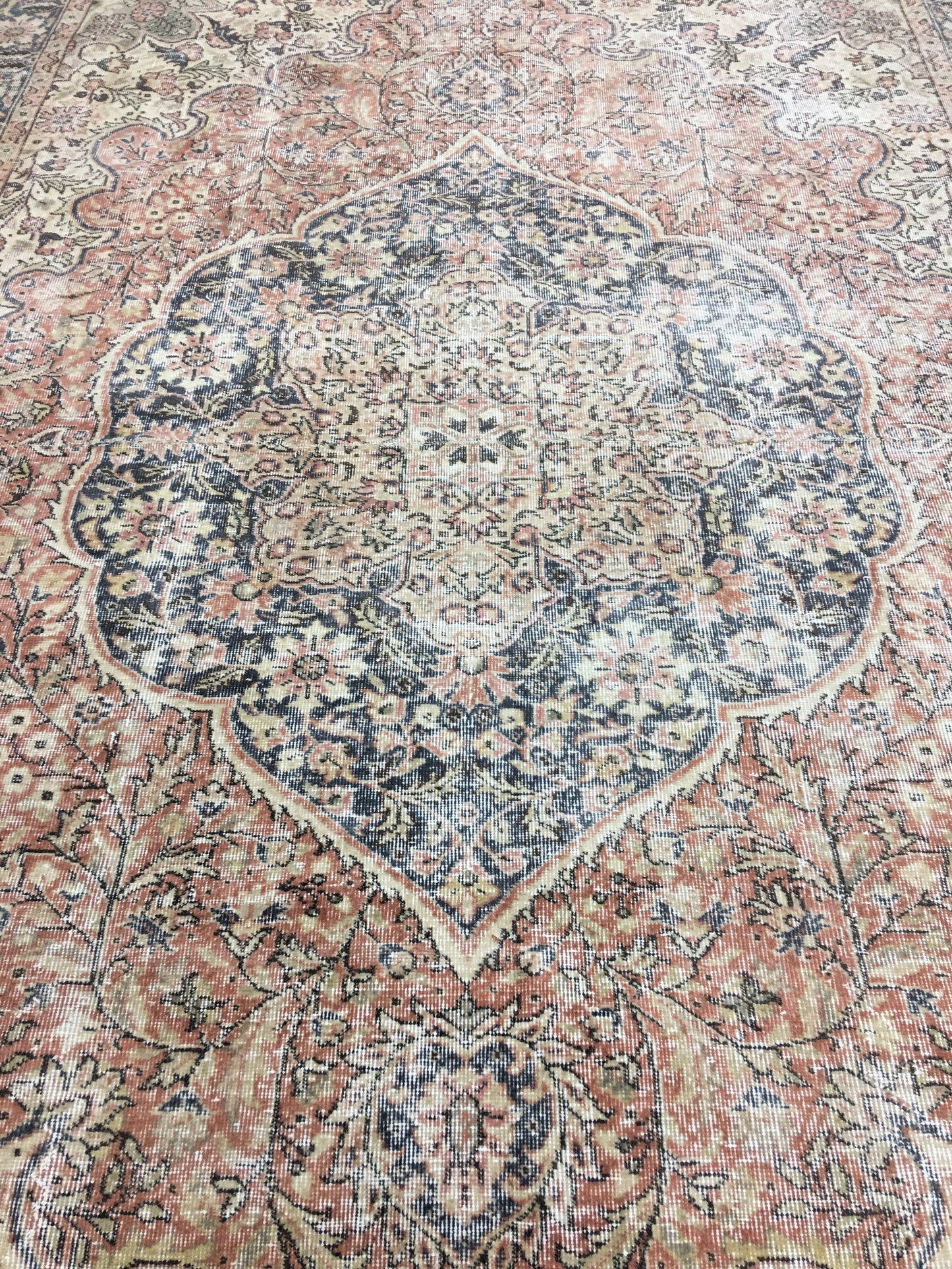 Muted Large Handmade RUG 7.8 x 11.8 TURKISH Rug Vintage Oushak Rug Muted Vintage Rug Wool Persian Rug Hand Knotted Rug Vintage 8x12 Rug