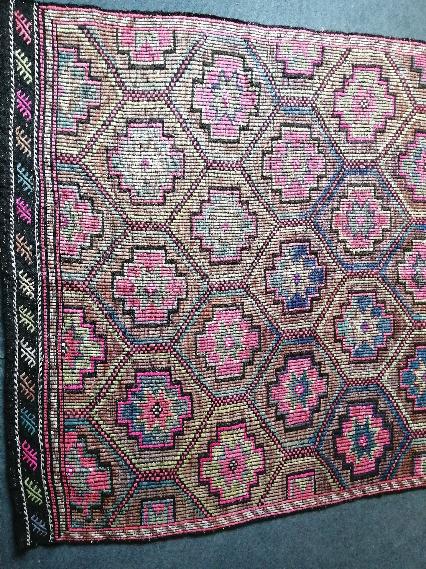 10 x 5.9 Flatwoven with Embroidery Rug Vintage Rugs  TURKISH HAND MADE Rugs Vintage Turkish Rugs  Oushak Rug Turkish Oushak Rug, Wool Rug