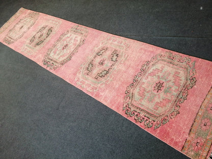10.9 X 2.4  Vintage Runner Rug Oushak Runner Rug Turkish Runner Rug Hallway Runner Rug Kitchen Runner Rug Wool Runner Rug Runner