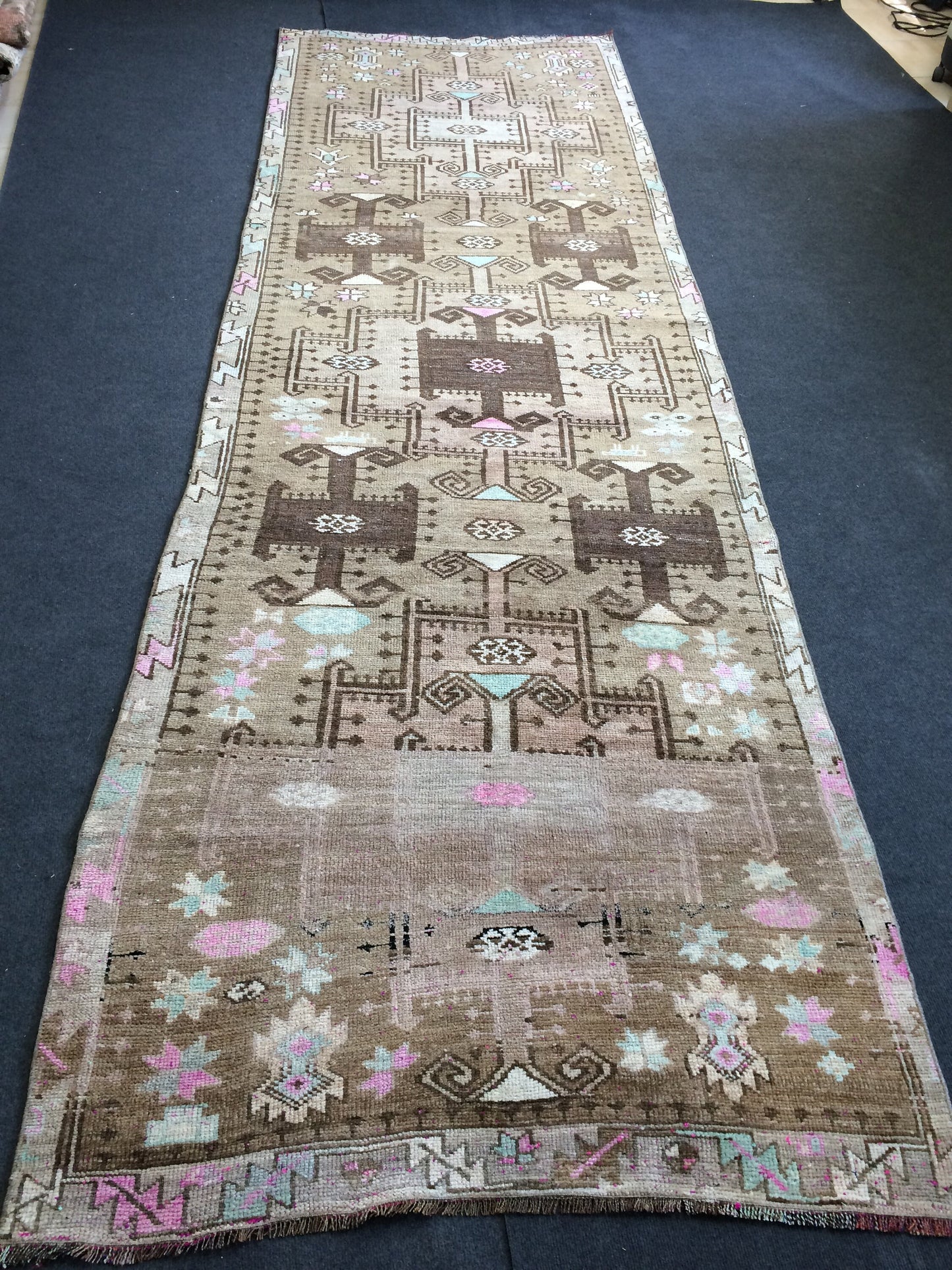 12.3 X 3.10 Oushak Runner Rug Turkish Runner Rug Vintage Runner Rug Hallway Runner Rug Kitchen Runner Rug Wool Runner Rug Wool Oushak Rug