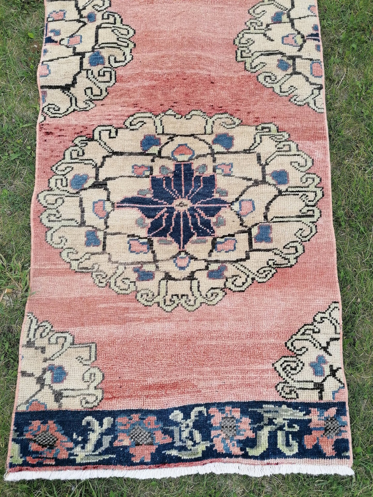 2'8x10'4 runner rug, oushak turkish runner rug, hallway vintage  runner, hand made wool runner, kitchen runner rug, entryway runner rug