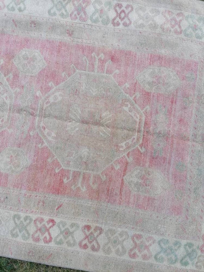 5 x 10.6 Vintage runner, oushak rug, hallway runner - handmade wool rug, kitchen runner rug,