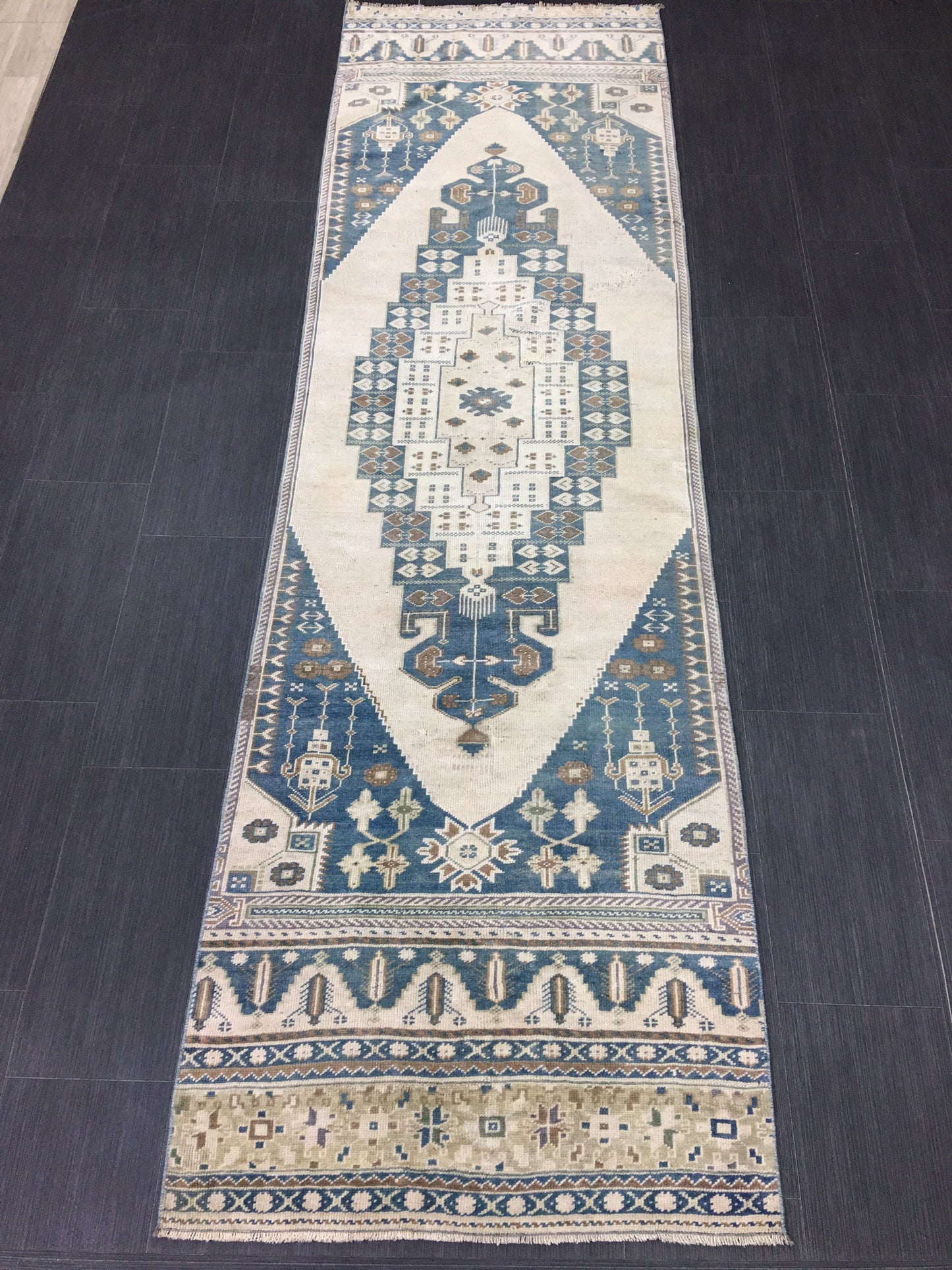 Oushak Runner Rug 2.8 x 10 Turkish Runner Rug Vintage Runner Rug Hallway Runner Rug Kitchen Runner Rug Wool Runner Rug Wool Hand Knotted Rug