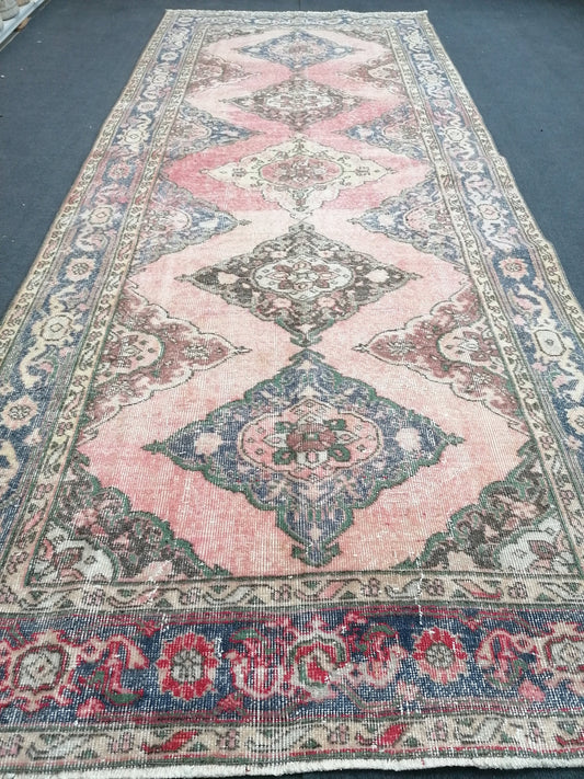 Vıntage runner rug, turkısh runner, anatolian runner 11x4'8 feet, hand made runner rug