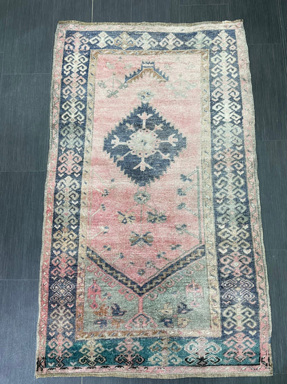 Handmade Rug Oushak 3.3 x 5.4 Rug Rustic Rug Hand Knotted RugTurkish Rug,