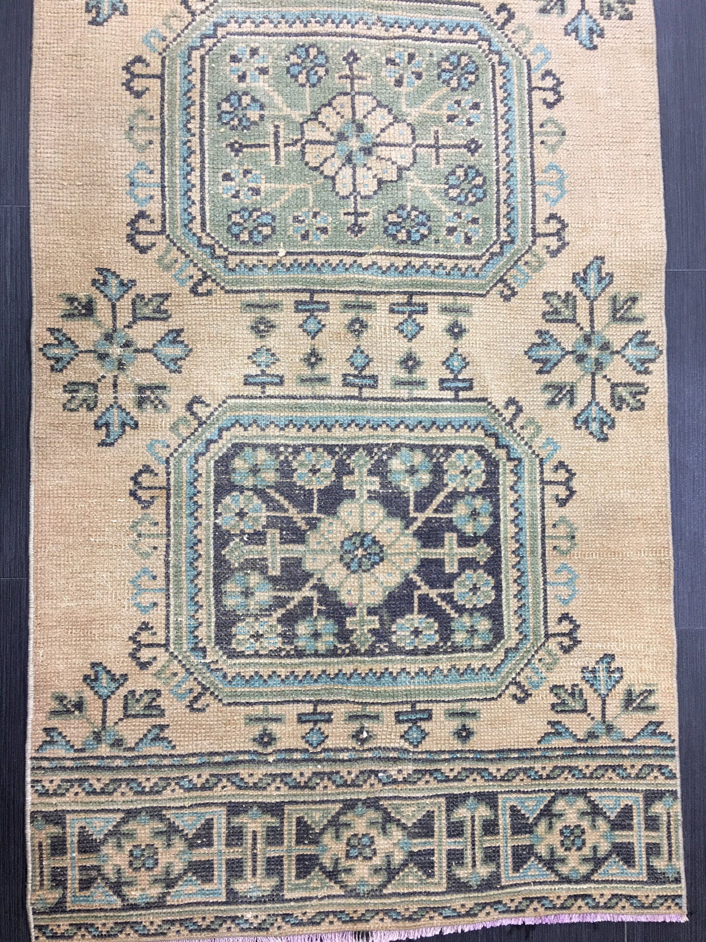 Vintage Runner Rug 2.5 x 11..6 Turkish Runner Rug Oushak Runner Rug Blush Hallway Runner Rug Kitchen Runner Rug Wool Runner Rug