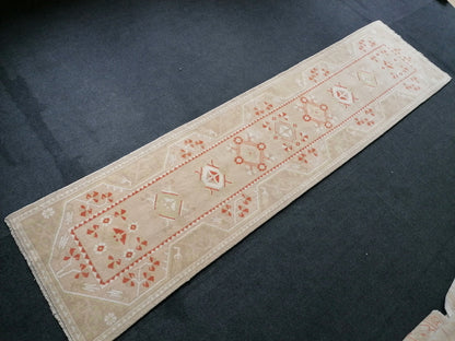 Runner rug, 10'x2'6, soft turkish runner rug, mudet vintage runner rug ,hallway runner rug, kitchen runner rug turkish oushak runner rug