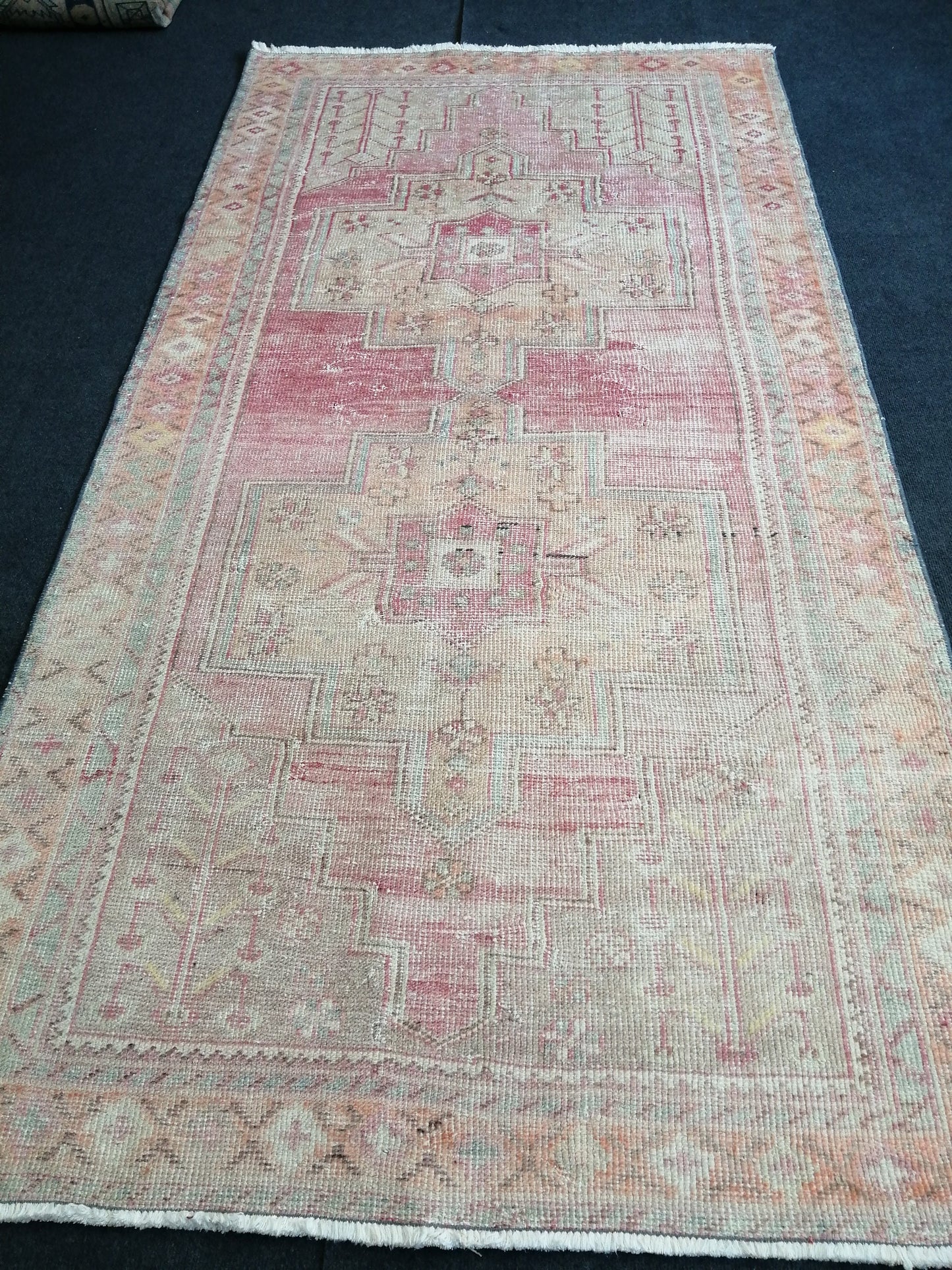 8.4 x 4.3 Turkish Rug, Oushak Rug, Oushak Rugs, Wool Oushak Rug, Oushak Runner Rugs, Runner Rug, Vintage Rug, Hand Made Rug