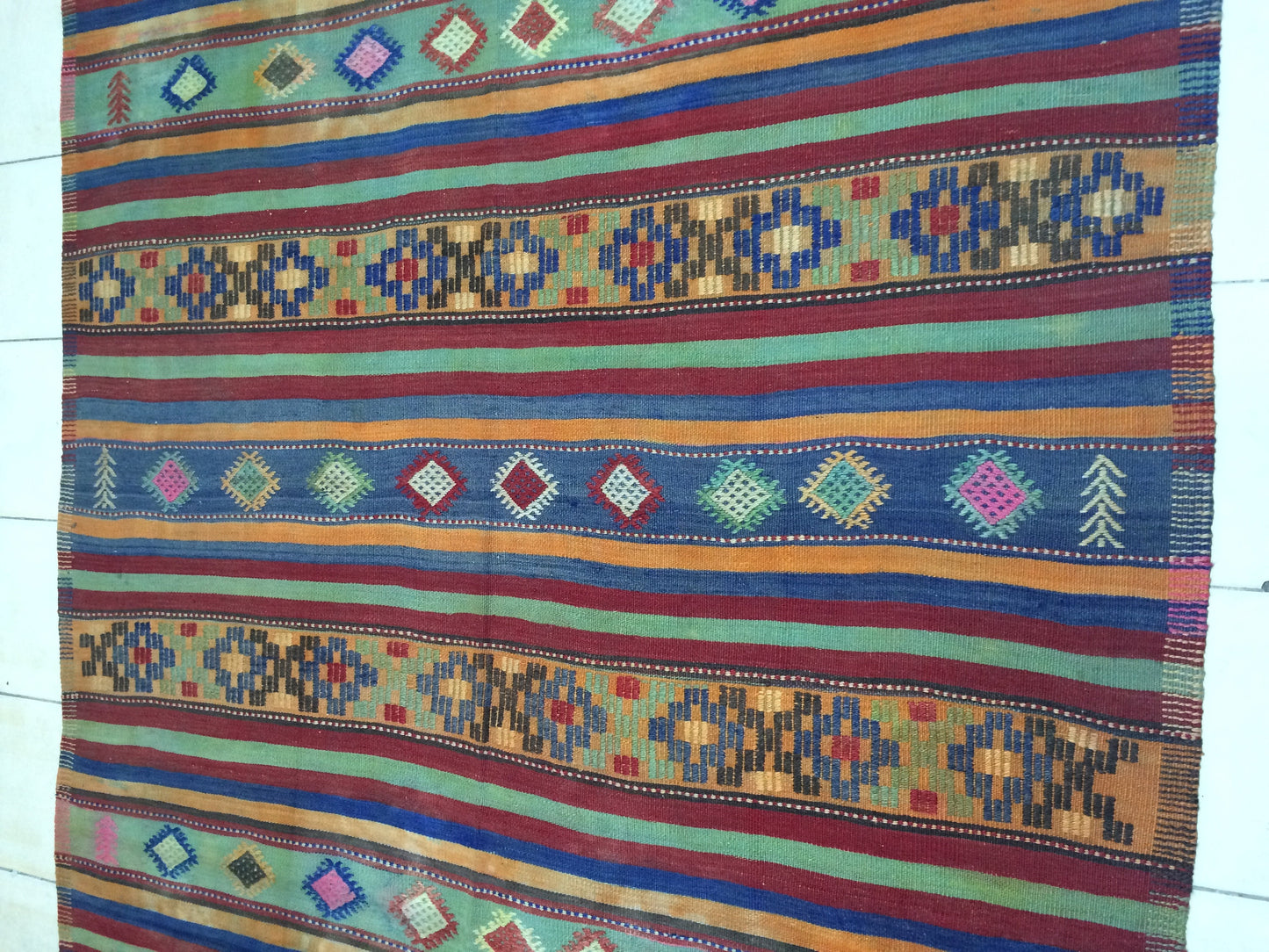 6 x 11 Flat Weave OUSHAK RUG TURKISH Oushak Rug Flatweave Oushak Runner Rug Vintage Runner Rug Wool Oushak Rug Hand Made Rugs Vintage Rug