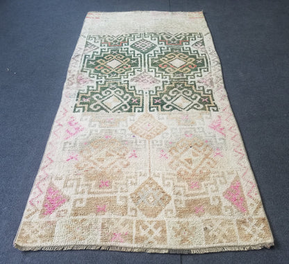 3.4 x 6.8 Vintage wool rug, oushak rug, unique handmade rug kitchen rug bohemian rug traditional rug